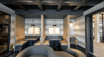 Business center with private conference rooms and work areas